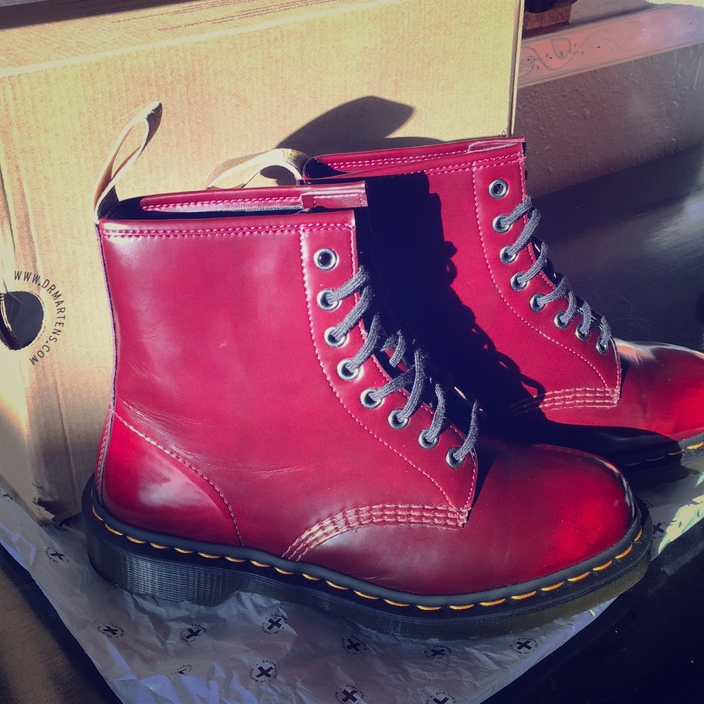 Cherry Red Vegan Dr. Martens
